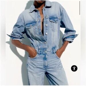 ZARA DENIM JUMPSUIT TRF